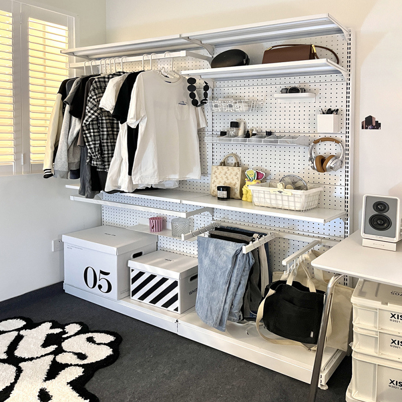 Thickened and Deepened Punch-Free Wardrobe Trendy Hardware Shelf Transformation for Girls' Walk-In Closet Hangers Wholesale