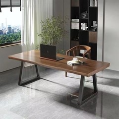大板实木办公桌家用台式电脑桌长条书桌简约写字工作台原木会议桌