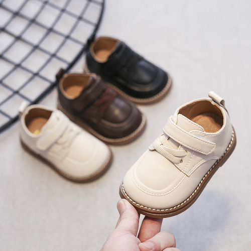 Baby toddler shoes, spring and autumn single shoes, 0-2-3 years old infant casual shoes, boys' soft-soled leather shoes, girls' Korean shoes