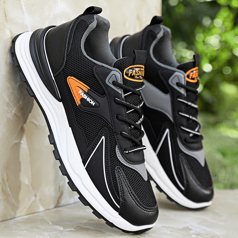 Zapatos Deportivos de Primavera para Hombre, Nuevos Zapatos Casuales de Cuero Impermeables Antideslizantes Negros para Hombre, Zapatos Deportivos para Correr para Hombre