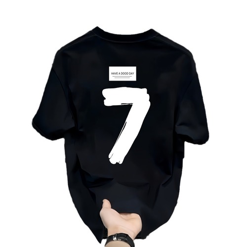 Heavyweight pure cotton short-sleeved T-shirt casual trendy men's and women's summer Instagram white match round neck top stylish versatile men's half-sleeve