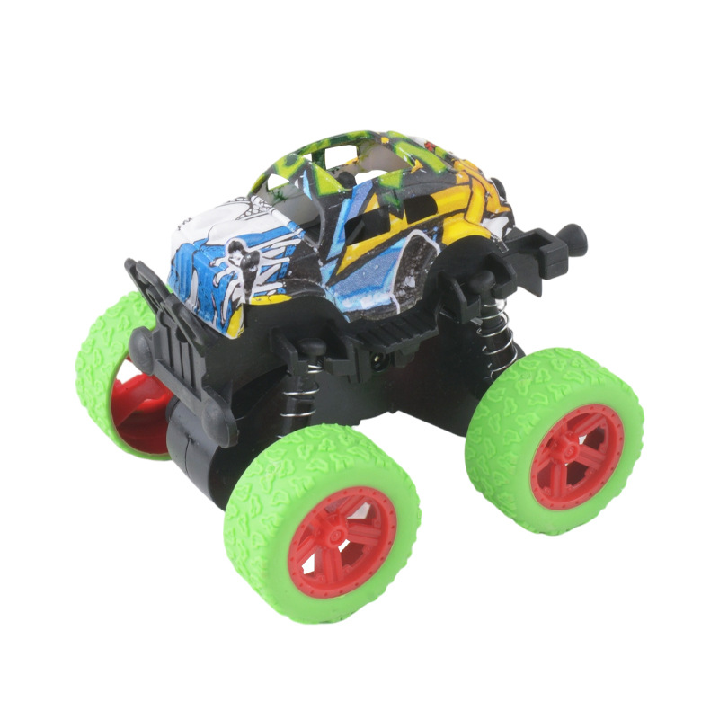 Inercia cuatro tracción graffiti coche todoterreno juguete coche de niños modelo de simulación coche de acrobacias de caída al por mayor