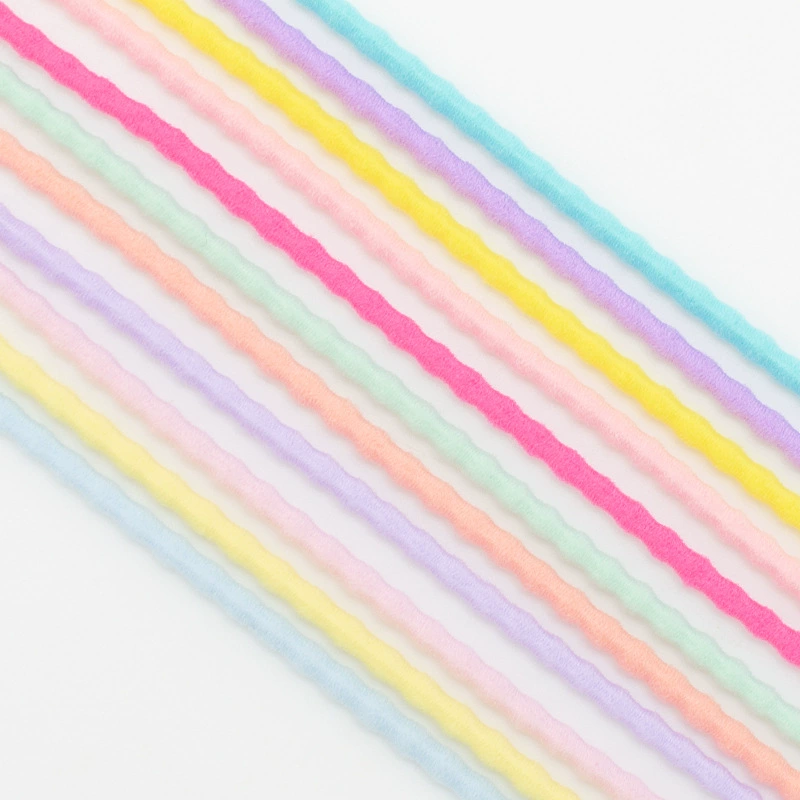 Горячая Распродажа 11 Цвет Маленькая фасоль нейлон высокая резинка 2 мм Новая фасоль мягкий Цвет круглый галстук веревки