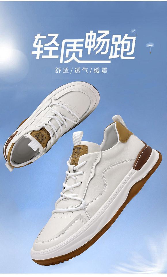 Giày sneaker nam da bò thật mũi tròn, đế bằng chống trượt, thoáng khí, phối đồ dễ dàng — Dép sandal -1 màu trắng, Dép sandal -1 màu đen, Giày bệt màu trắng, Giày bệt màu đen chi tiết 1
