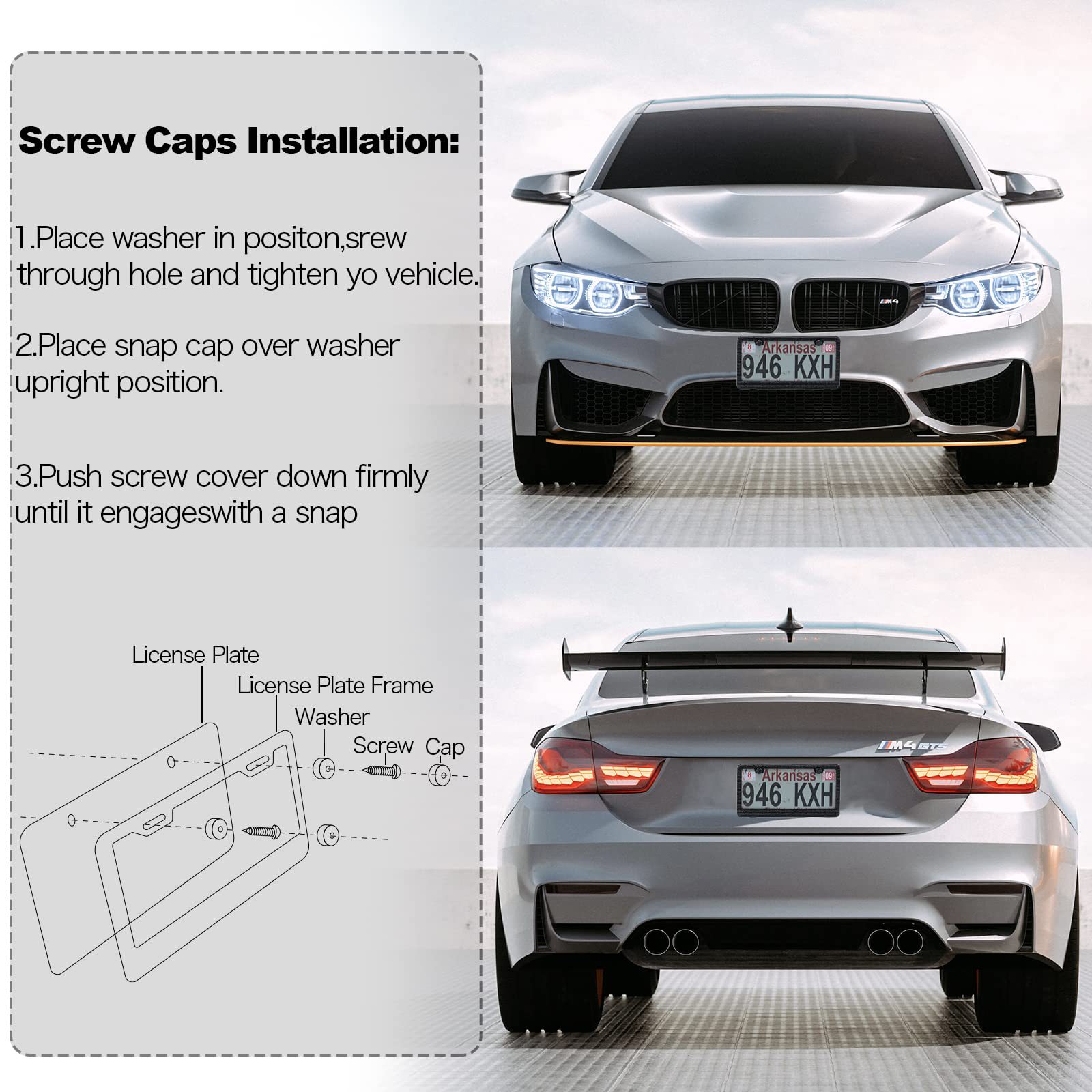 Hot-Selling American Standard License Plate Frame, Thickened Aluminum Alloy, Stainless Steel, Carbon Fiber License Plate Frame, American License Plate Frame, Can Add Logo