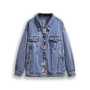 [Special Big Sale] Plus Size Denim Jacket Women's Spring and Autumn Style Slightly Fat Sister Hong Kong Style Slim Fit Loose Type