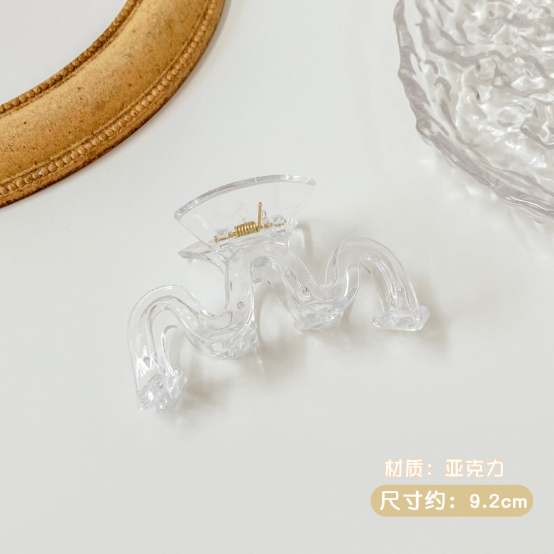 Clip de garra grande Placa de horquilla de acrílico horquilla hembra elegante temperamento tiburón clip tocado clip de Cabeza trasera horquilla
