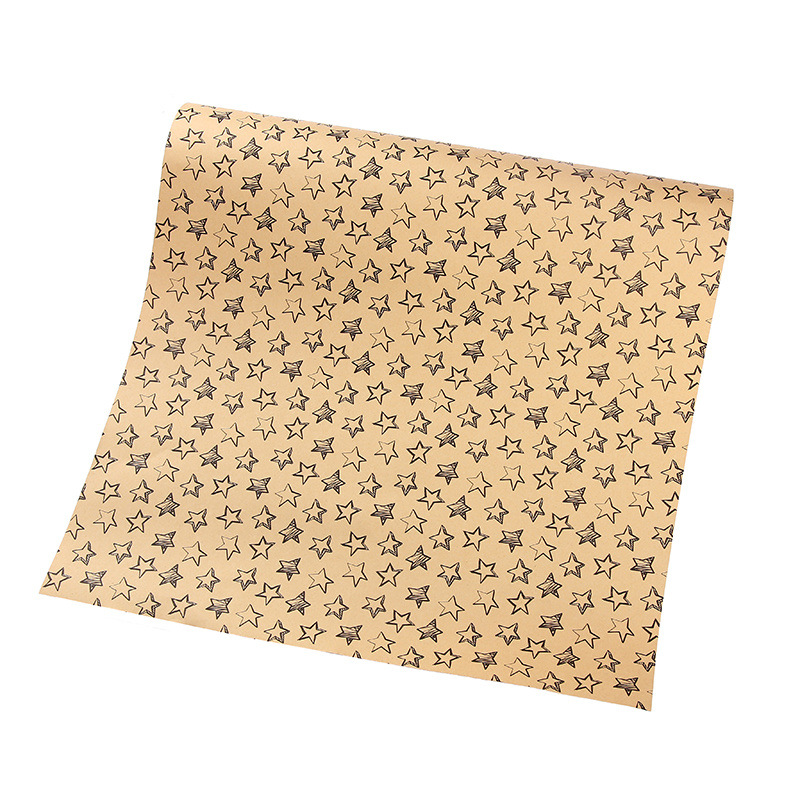 Papel de regalo de vacaciones de dibujos animados amor estrella papel de embalaje Kraft al por mayor papel de regalo de San Valentín
