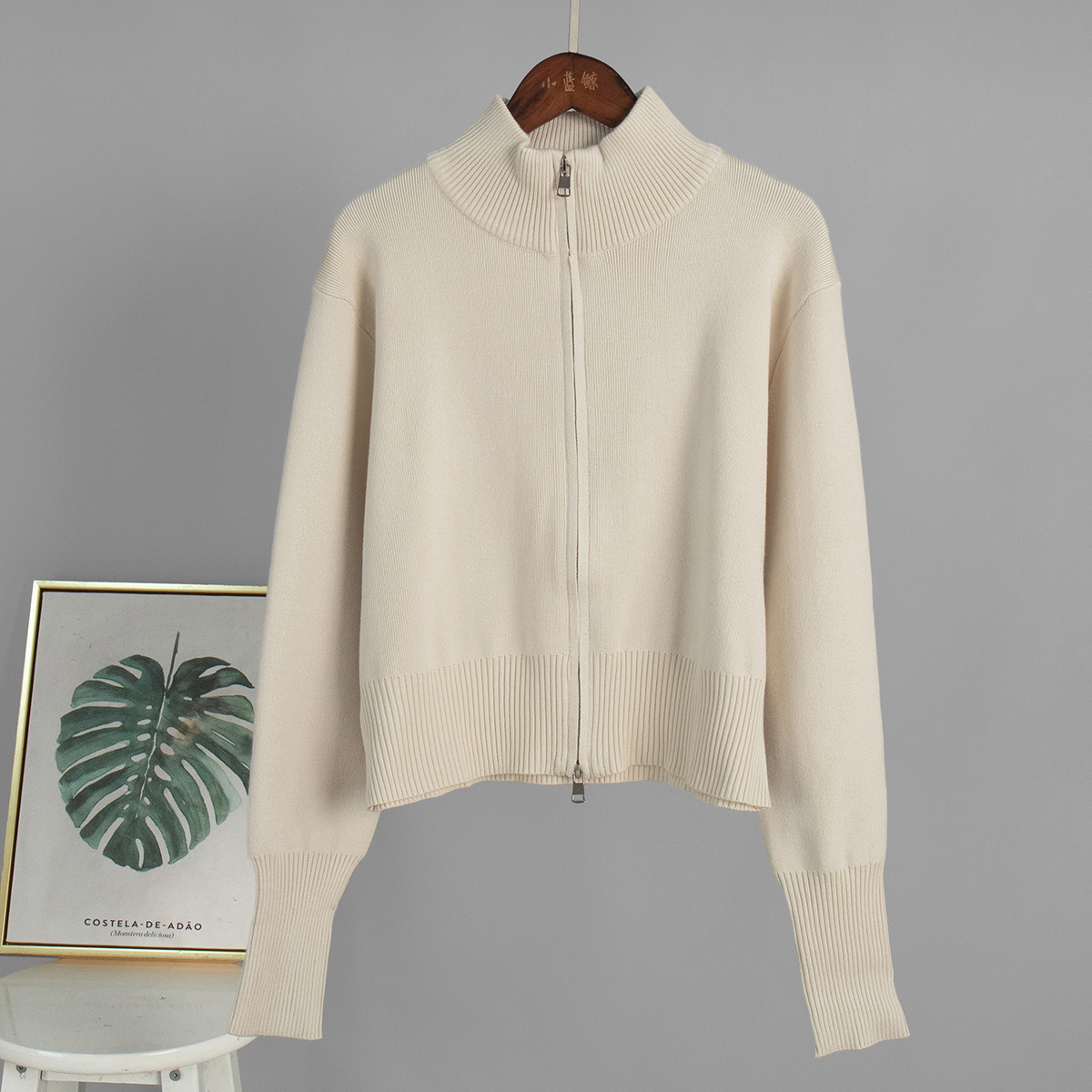 Suéter de punto elegante para mujer con doble cremallera slim_voghion.com