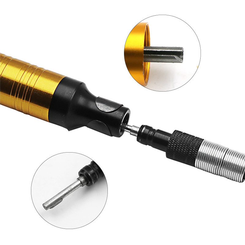 電気ドリル電気研削ハンドル付きチャック0.3-4mm/ 6.5mm吊りグラインダーハンドル部品チャックソフト軸ツール|undefined