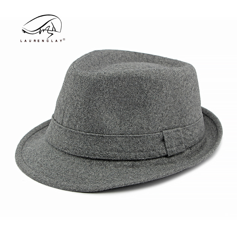 Sombrero de lana para hombre Otoño e Invierno franela simple tablero ligero sombrero bombín hombres y mujeres sombrero de jazz retro británico sombrero de caballero
