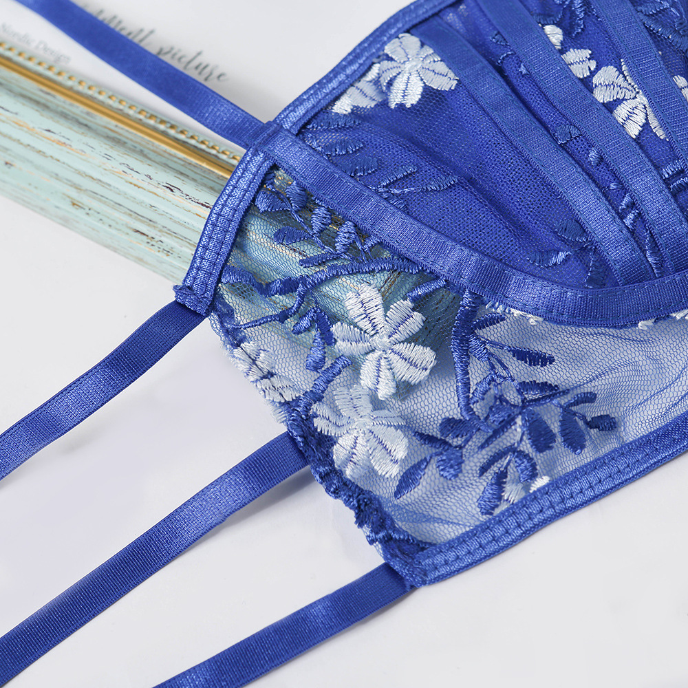 Sexy Lace Flowers Embroidered Lingerie Set NSMDN115278
