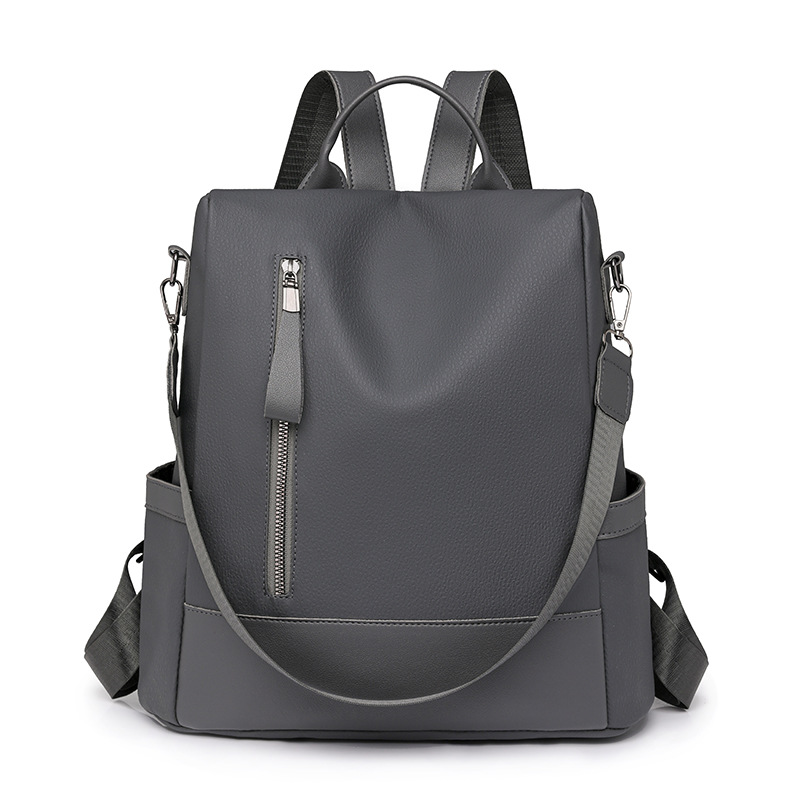 Spot wholesale 2024 nueva mochila antirrobo para mujer, mochila de viaje multifuncional de color sólido simple, mochila escolar