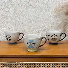 Hand-painted Underglaze Blue Cartoon Cute Puppy Ceramic Mug Cartoon Children's Breakfast Oatmeal Cup Home Water Cup