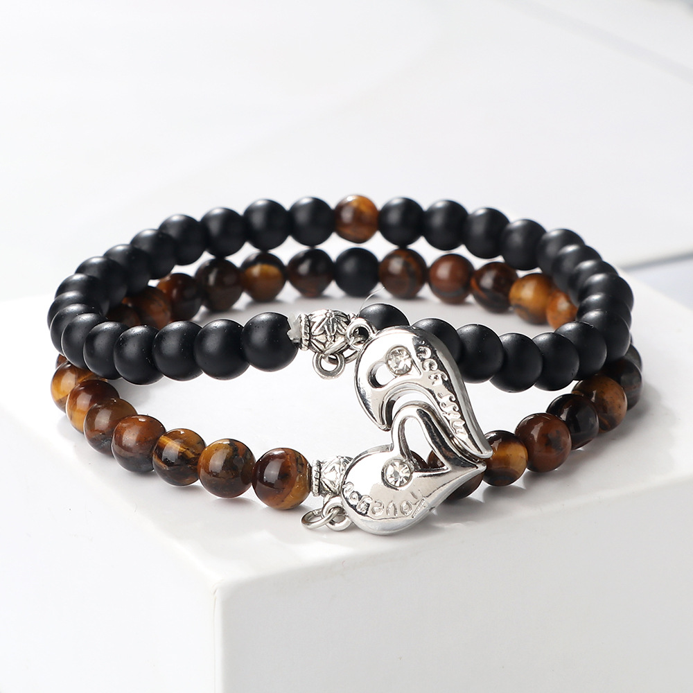 Creative water drop stacking magnetic buckle bracelet cute three dimensional pendant bracelet pearl pattern water drop men and women set jewelry_voghion.com
