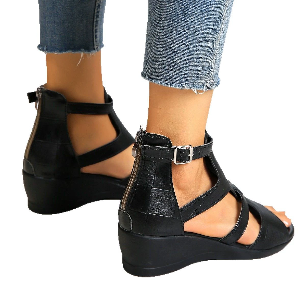 Sandals, summer footwear platform, plus size