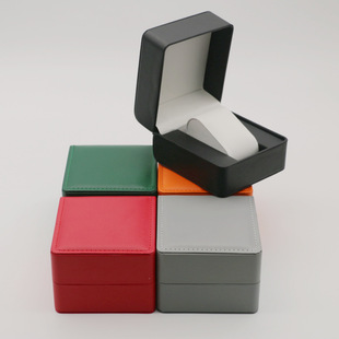 Cross-Border Rounded Watch Box Packaging Flip Watch Box Gift Box High-End Watch Display Storage Pu Leather Pull Cord Watch