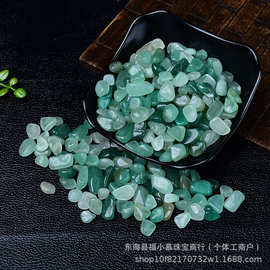 厂家批发天然绿东陵水晶碎石小颗粒鱼缸铺垫花盆造景装饰石供佛用
