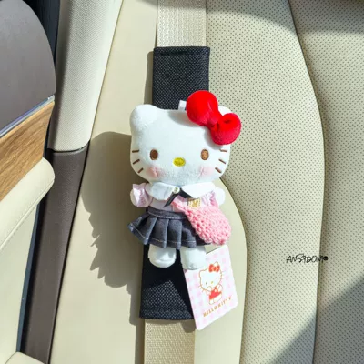Sürətlər qutusu və əl tormozu başlıqları, Belt Decoration Children's Anti-Wear - authentic-kt-shoulder-pads-black-linen-authentic-red-knot-kt-pink-school-uniform-pink-bag-single