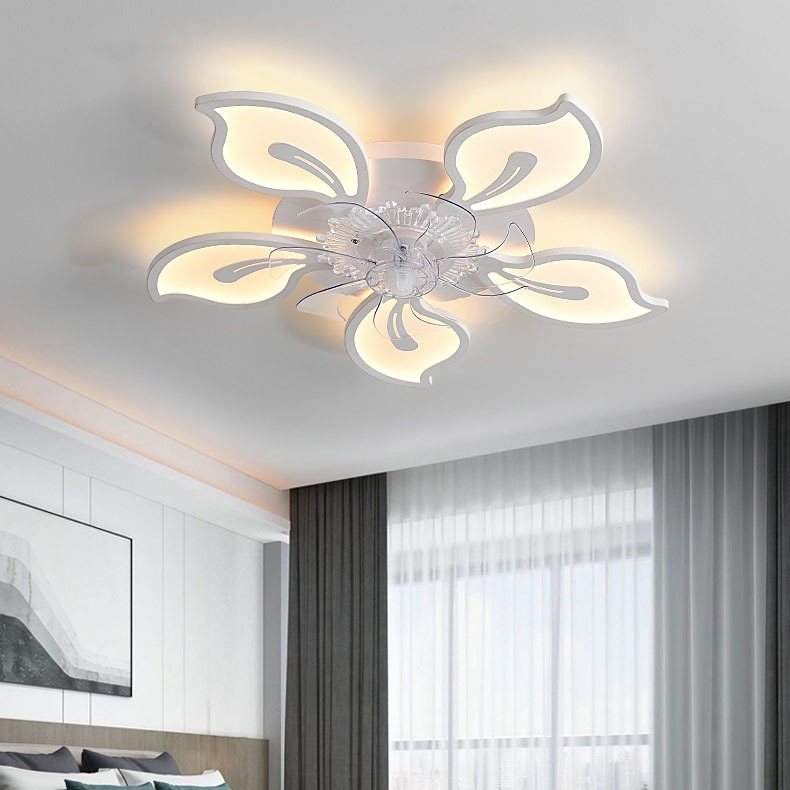 Transfronterizo inteligente ventilador de luz de conversión de frecuencia dormitorio moderno simple lámpara de sala de estar doméstica restaurante nórdico ventilador de techo image 2
