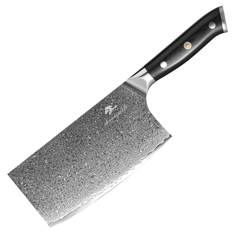 Cuchillo de acero de Damasco cuchillo de cocinero de corte de carne de corte de verduras afilado VG10