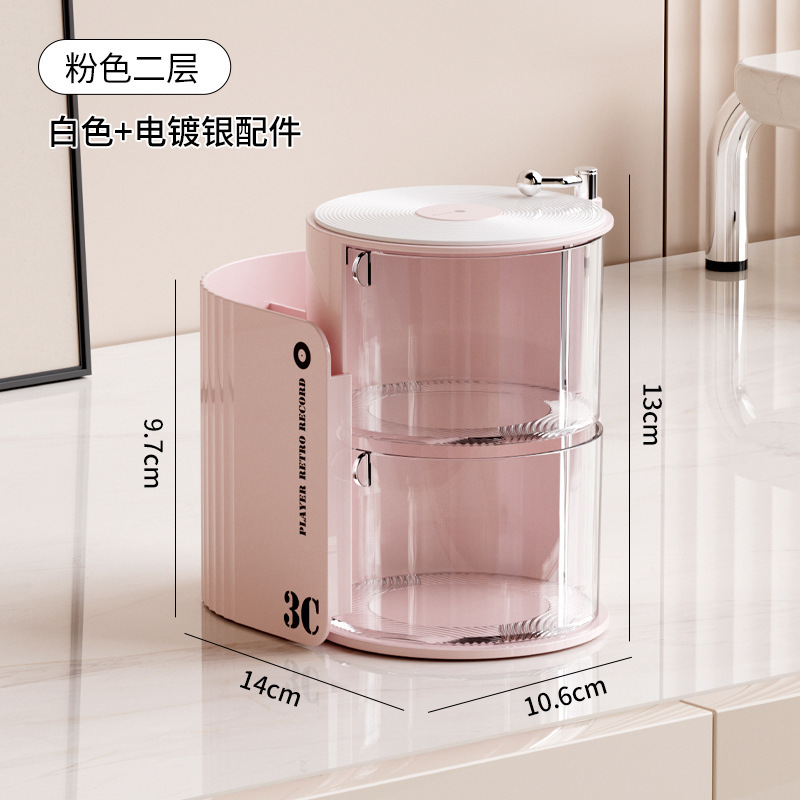 La Caja de almacenamiento de polvo gira a prueba de polvo, la Mesa de belleza, los huevos, el colchón de aire, la cómoda, el cepillo de maquillaje de lápiz labial de varias capas y el estante de objetos.