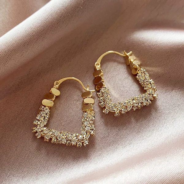 Broken silver gold geometry—ear buckle