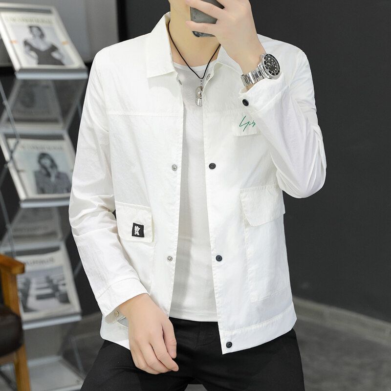 Trendy Men's Jacket 2025 Summer Korean Style Sun Protection Casual Outdoor New Style Top with Lapel Breathable Thin New Model Trendy Men's Jacket 2025 Summer Korean Style Sun Protection Casual Outdoor New Style Top with Lapel Breathable Thin New Model
