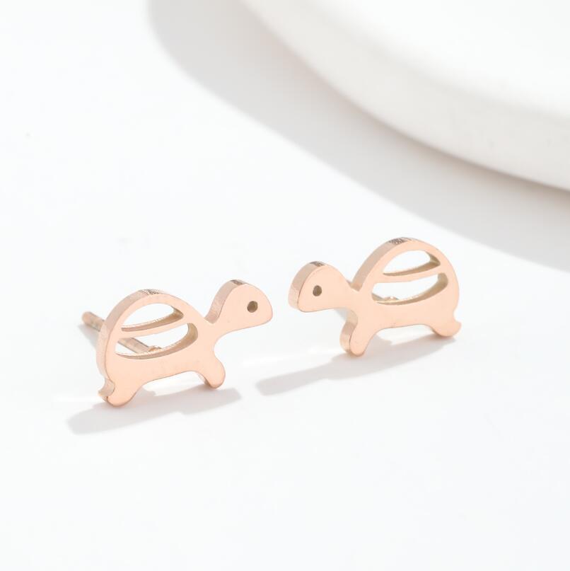 Fashion Tortoise Stainless Steel Plating Ear Studs 1 Pair display picture 2