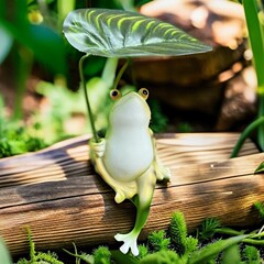 ✅ 葉っぱのかわいいカエルの装飾品、魚の池、水槽、マイクロランドスケープアレンジメント、造園、ホームバルコニー、庭、中庭クラフト