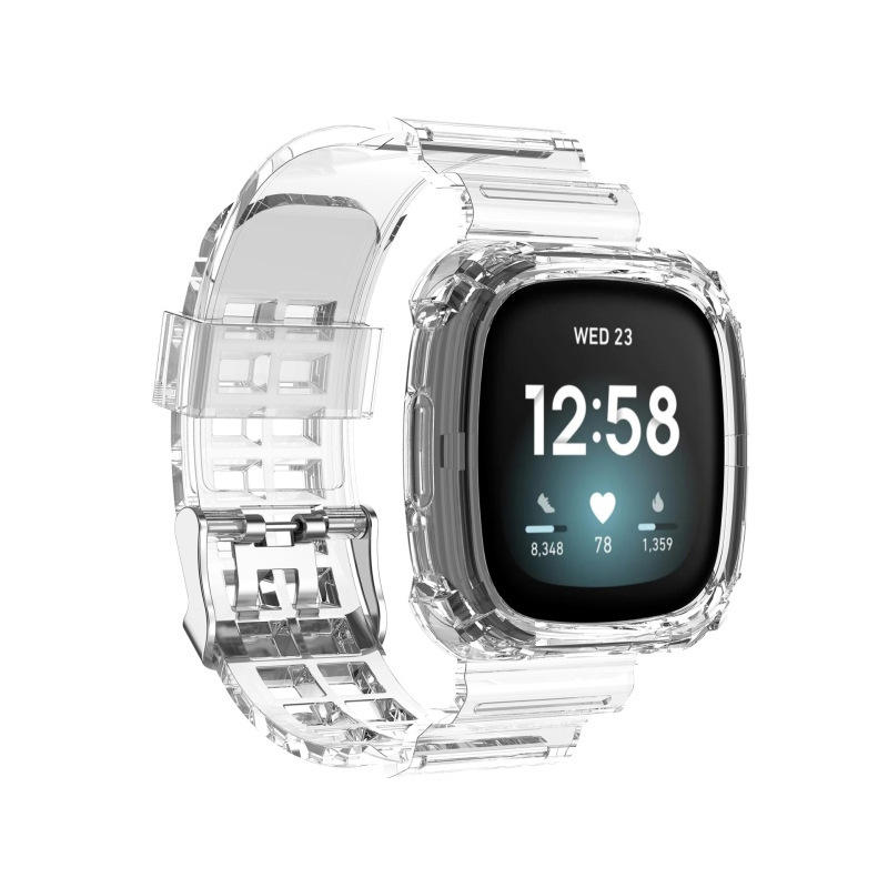 Fitbit Versa 3/Sense Strap Versa 3 Glacier Transparent TPU Wristband free size Fitbit Versa 3/Sense Strap Versa 3 Glacier Transparent TPU Wristband free size