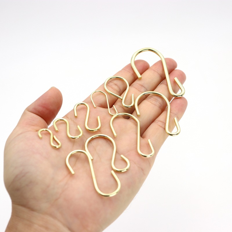 跨境热卖浅金色S钩露营灯S挂钩 青铜色S钩子 灯钩收纳钩现货批发