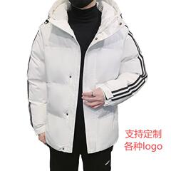 三条杠冬季连帽棉衣男女同款跨境棉服宽松百搭棉袄保暖外套男定制
