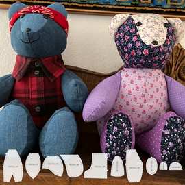 10PCS创意记忆熊模板缝纫补丁尺子DIY缝纫图案亚克力模板带说明