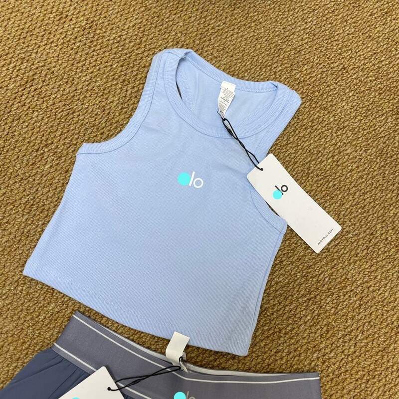 Alo New Summer Short Yoga Vest for Women, New American-Style Sleeveless Top