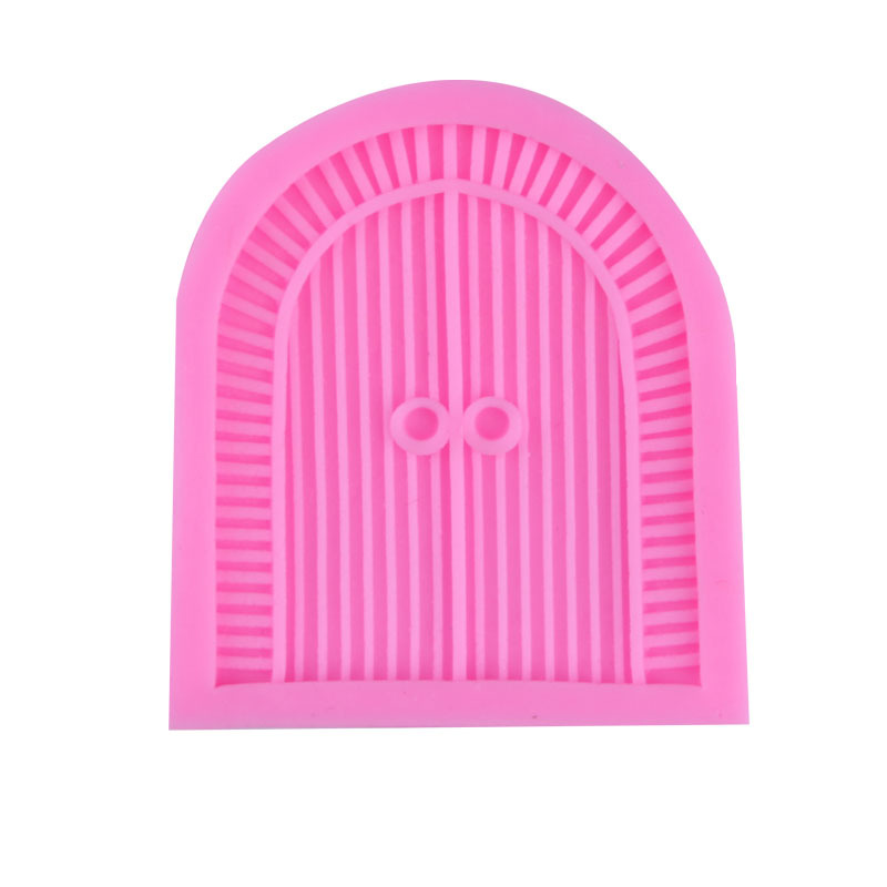 Cuento de hadas de dibujos animados puerta de madera decoración de la torta molde fondant amor ventana chocolate molde de silicona líquida
