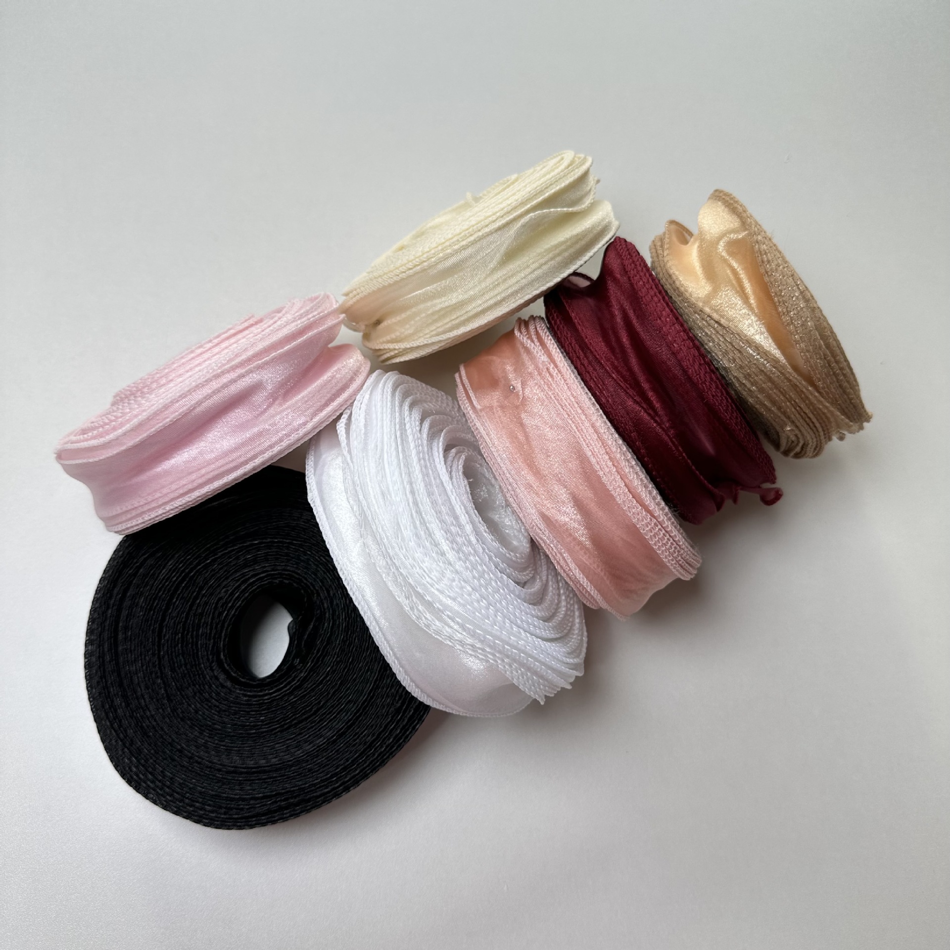 40码大卷绸带无卷芯素色鱼尾纱丝带手捧花束缎带花艺鲜花包装材料