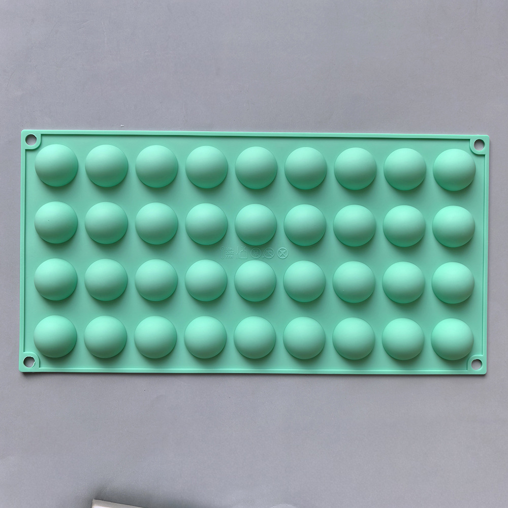 36 pequeños semicírculos 438 chocolate molde de silicona pudín pastel molde de postre jabón utensilios azules