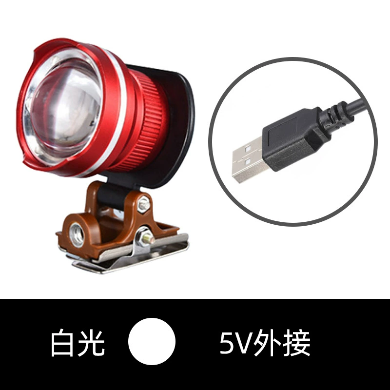USB Blu-ray ночной рыболовный свет зум счет head рыболовная головка рыболовный свет рыболовный свет белый свет желтый свет двойной свет подключен к зарядному сокровищу 5В