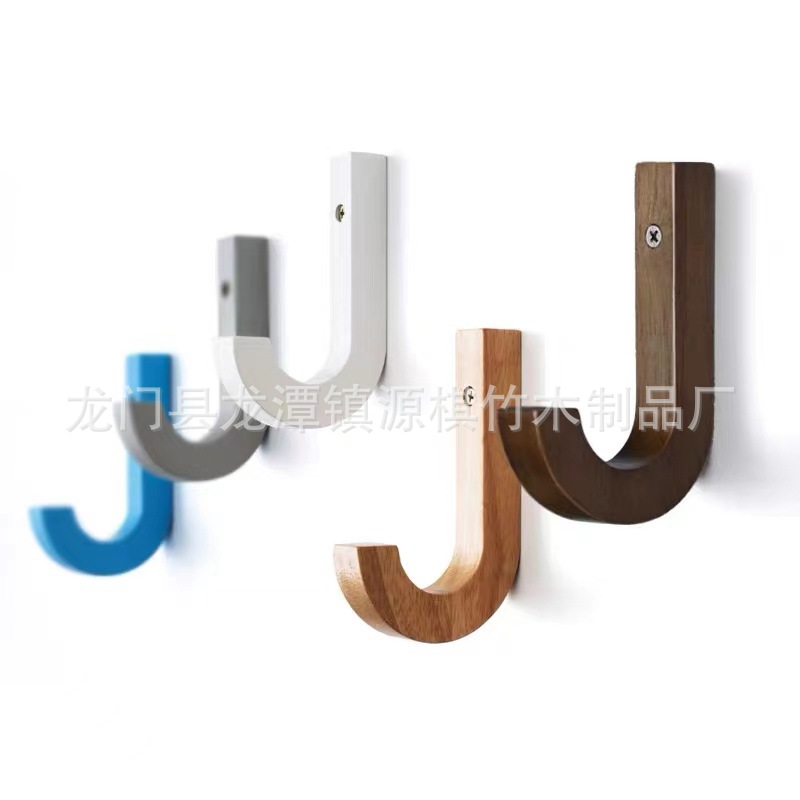 Gancho de madera maciza creativa abrigo de pared interior y sombrero gancho de madera gancho de pasillo gancho de almacenamiento simple suministro de gancho de abrigo