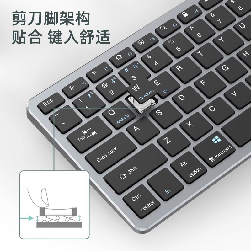 ワイヤレスキーボードとマウス Bluetooth セット 2.4 グラム充電式ポータブル超薄型コンピュータノートブック携帯電話ユニバーサル|undefined