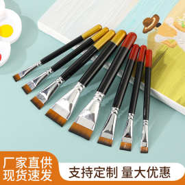 漆艺用尼龙板刷大漆刷绘画刷油画油漆木柄毛刷短锋尼龙刷美术画刷