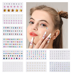 Cross-border wholesale acrylic five-pointed star forehead sticker face sticker facial gemstone crystal sticker diamond body diamond sticker