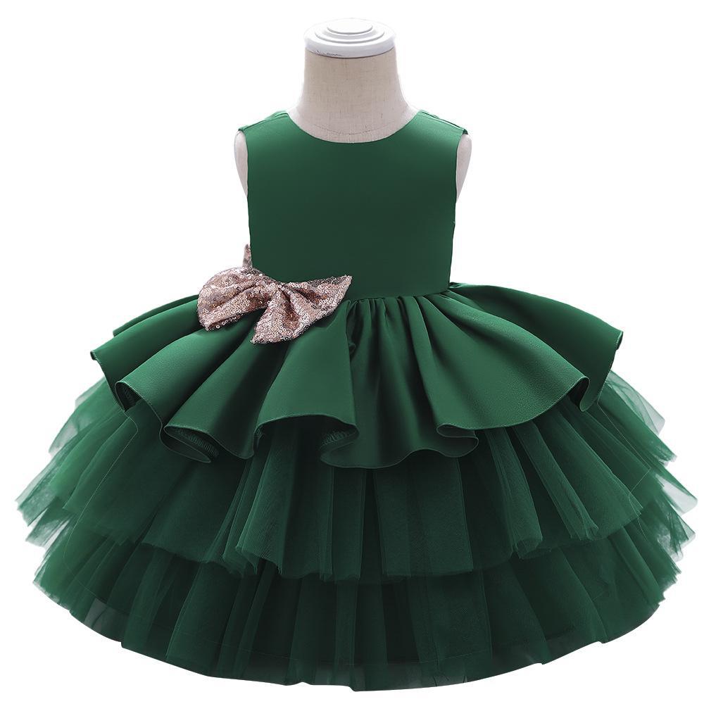 Vestido infantil de estilo europeo y americano, vestido de princesa con falda de tul para niñas, vestido de cumpleaños, princesita
