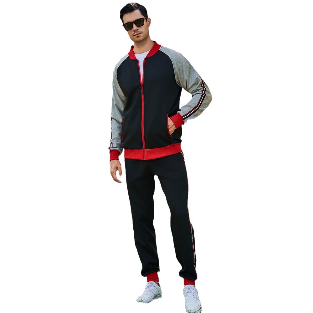Roupas masculinas outono e inverno novos ternos esportivos moda jovem retro cor combinando ternos masculinos vendas diretas da fábrica_voghion.com
