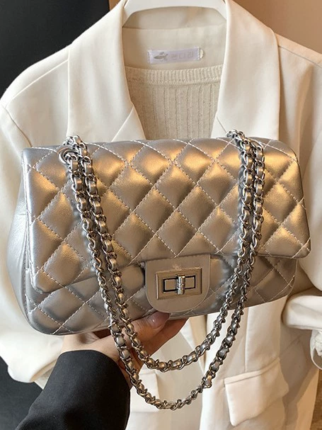 Small bag with diamond pattern, universal shoulder bag, one-shoulder bag, chain bag