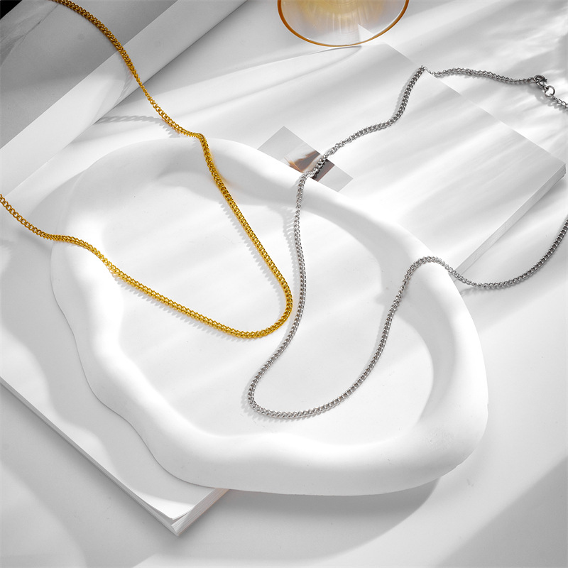 Simple Style Solid Color Titanium Steel Plating Necklace Colorza_colorza_2