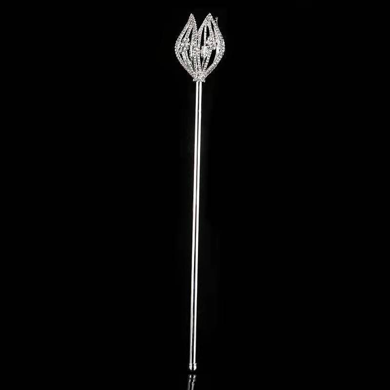 Metal Scepter Design Makeup Costume Props Tulip Geometric Hollow Magic Fairy Stick Award Ceremony Accessories