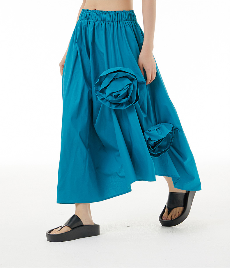 Sommer Strassenmode Einfarbig Baumwolle Maxi Langes Kleid Röcke display picture 8