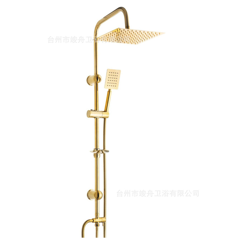 Ducha de cobre transfronterizo conjunto de ducha de válvula de mezcla negra bañera de grifo de ducha simple booster top